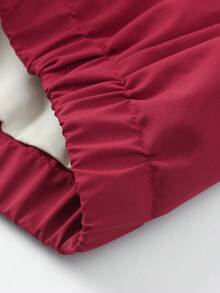 Men's Jacket, Autumn/Winter Men's Stand Collar Windbreaker Reversible Jacket, Color Block Casual Jacket, Campus Style Outerwear - Red - View 7