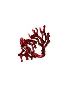 1 件时尚仿珊瑚合金戒指，独特的珠宝饰品，打造独特的风格，适合所有场合的配饰