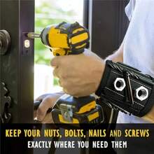 NEWSHARK Magnetic Tool Bracelet - Black Screen With Powerful Neodymium Magnet, Suitable For Screws, Nails, Drills | Suitable For DIY Tool Holders, Handicraft Enthusiasts, Fathers And Mothers | Magnetic Fixation | Durable Screen, Tool Bracelet