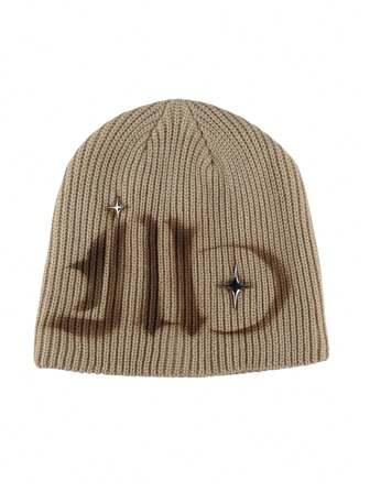 Gorro de punto con estilo único de calle Y2K de vuelta al colegio, unisex, gorro de punto pintado a mano, adecuado para uso casual diario, deportes al aire libre y regalos festivos