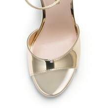 Women Sexy High Stilettos Heeled Sandals Ankle Strap Open Toe Party Summer Sandals, Fashion Dress Shoes Wedding Bridal Pumps Sandals - 金色 - 查看 6