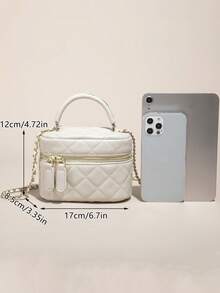 MIYIN Diamond Chain Crossbody Bag Mini Bag, Versatile - Beige - View 12
