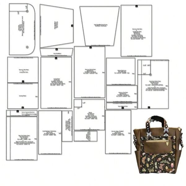 Mochila convertible con patrones de costura, bolso de mujer a escala 1:1, patrones con diseños de prototipo de bolso, plantillas de cosido perfectas para manualidades de bolsas - el regalo ideal para principiantes y entusiastas de la costura