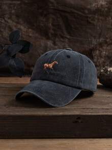 1pc Unisex Vintage Horse Print Adjustable Baseball Cap, Outdoor Sports & Casual Daily Wear - A - View 2