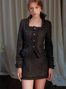 Gonna corta casual e morbida da donna, adatta per l'autunno/inverno - Grigio - Visualizzare 5
