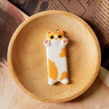 5/10 件可爱卡通猫树脂吊坠 | 色彩缤纷、俏皮的动物饰物，适用于 DIY 珠宝、钥匙扣和工艺品 | 表面光滑的树脂，猫咪配饰 - 随机混合