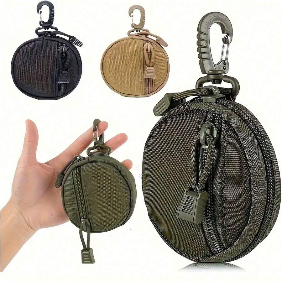 户外骑行迷你圆包、钥匙包、战术挂包和零花钱收纳包，方便夏季假期旅行、户外活动线缆整理器旅行必需品