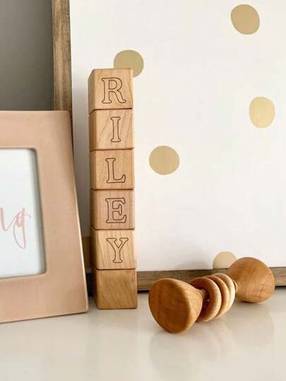 Personalized Wooden Name Blocks Custom Letter Pregnancy Announcement Bedroom Son Daughter Shower Decor Postpartum Photo Props New Mom Memorial Gift Mother's Day Graduation,Kids,Gala Night