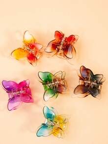 爪夹 6 件渐变色双层蝴蝶发夹，简约百搭发饰，优雅公主发夹，学校用品，大学