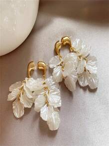2pcs Petal Earrings For Women, Delicate Chic Unique Dainty Earring Studs 2025 New Fashion Jewelry