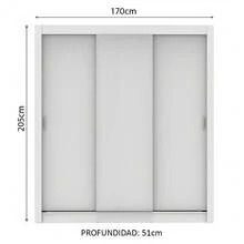 Ropero Closet con 3 Puertas Madesa Lyon Plus 01 Color Blanco - Blanco - Ver 4