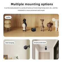 Mini Wireless Indoor Security Camera 1080P Baby Monitor Night Vision Battery Powered Motion Detection Two-Way Audio Magnetic Base Easy Installation Cloud/SD Card Storage BC2 - Black - View 7