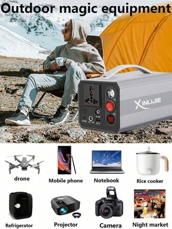 Portable Power Station, Charging Bag With Plug, Laptop Charger Battery Pack Power Supply, Camping Household Emergency Generator, High-Capacity Car Starter Battery Charger - Portable Mobile Phone Emergency Power Supply, Equipped With Backup Battery, USB Output Port, Fast Charging Function