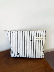 Draagbare make-uptas | Cosmeticatas | Reistas | Grote cosmetische make-uptas met strip voor meisjes | Leuke opbergtas | Cadeaus voor tienermeisjes | Zomerse make-uptas voor vrouwen | Cosmetische tas in Franse stijl | Vintage make-up organizer | Reistoilettas voor make-upkwasten, huidverzorging en gelnagellak - Perfect cadeau voor meisjes, vriendinnen, verjaardagen, bruiloften, feesten en Moederdag, Make-upbenodigdheden, Make-uptools, Opbergtas | Reisbenodigdheden