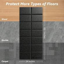 Walking Pad Carpet, Treadmill Hardwood Floors, Bike Compatible With – 1/4 Thick Non-Slip Exercise, Shock Absorbing & Floor Home Gym Use - 68"x24"x0.24" - View 7