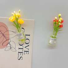 2/8PCS Mini Large Vase Magnets - Flower Bud Vase Magnets 2025 Brand New Cute Mini Fridge Magnets 3D Vase Interesting Fridge Accessories Kitchen Decoration (Multi-Color) Holiday Gift