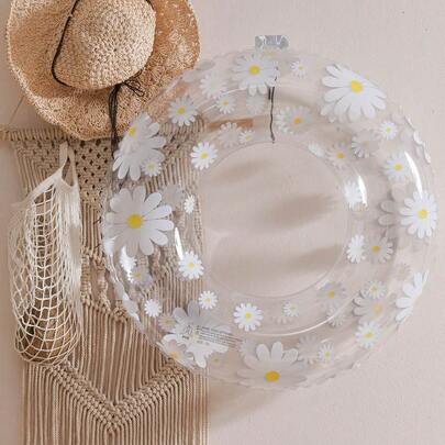 1 buc. Inel de înot gonflabil în formă de margaretă, joc acvatic, articole esențiale pentru plajă, accesorii de plajă, plutitor pentru piscină