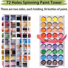72-Slot 360° Rotating Paint Storage Tower - Ideal Vertical Storage Rack For Acrylic Paints, Watercolors And Model Paints, Perfect Painting Supplies Storage Rack For Artists And Crafters - Rotating 72 Holes - View 2