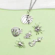 万圣节系列南瓜灯幽灵黑猫蝙蝠月亮吊坠珠宝制作 DIY 钥匙扣耳环吊坠各种设计饰品制作手链项链，6 件漂浮蜡烛，象牙圆形蜡烛用于花瓶，婚礼、派对、泳池、节日、万圣节装饰的中心装饰 - 彩色 - 查看 5