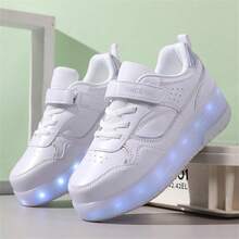 LED Multi-Color Flashing Inline Skates For Teens & Youth Boys/Girls, Quick-Sliding Roller Skates With Removable Wheels For Casual Use - White - View 9