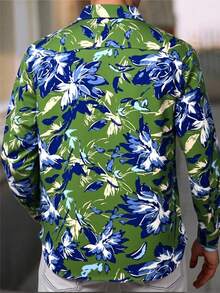 CAMISA DE MANGA LARGA SLIM PARA HOMBRE COLOR VERDE MUY SUAVE Y FRESCA ESPECIAL PARA LOS DIAS CALUROSOS Y UNA ESCAPADA PARA LA PLAYA - Verde - Ver 3