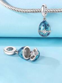 STYFNE 1 件美式闪光串珠太阳、童话时钟、仙境兔子、老虎机串珠吊坠，适合 DIY 手链、珠宝制作、女士礼物 - 彩色 - 查看 6