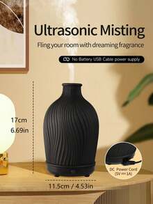 ellestfun 1pc USB 5V 80ml Resin Ultrasonic Essential Oil Diffuser & Aroma Diffuser & Humidifier, Suitable For Small Room Aromatherapy Humidification - Multicolor - View 8