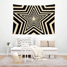 1pc Y2K Aesthetic Star Pattern Tapestry, Wall Tapestry Hanging Home Decoration Materials, Hippie Decor For Living Room, Bedroom, Dorm - Multicolor - View 6