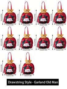1 pieza/5 piezas/10 piezas Bolsas de regalo de Navidad, Bolsa de regalos de Papá Noel, Bolso de muñeco de nieve navideño, bolsas de Apple para regalo en Nochebuena, Empaque de frutas navideñas, Regalos para dulces, Recuerdos decorativos
