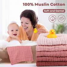 12pcs 20x10 Inch/12x12 Inch Muslin Baby Washcloths 100% O-Rganic Cotton,Baby Stuff,Baby Christmas Gift,Face Towels Wash Cloths For Baby Soft And Absorbent Baby Wipes (Gradient Pink),Burp Cloths Baby Girl,Muslin Burp Cloths,Six Middle School Pink - 彩色 - 查看 6