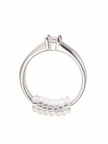 1 Set/8pcs Invisible Plastic Coiled Adjustable Ring Sizer, Transparent & Gold Spring Cord Rings Adjuster, Unisex Suitable For Any Occasion, Can Be Gift For Friends - Spring rope set - View 7