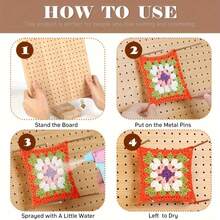 3.94in/7.87in/11.81in Wooden Knitted Pads Grandma Square Crochet Pads Shawl Scarf Socks Sweaters And Daily Handmade Items Crochet Accessories Gifts Handmade Crochet Flower Art Grid Board - Wooden Craft Display With Colored Yarn Guide, Indoor/Outdoor Home Decoration, No Electricity Required | Crochet Supplies And Workstations Knitted And Crochet Projects Handmade Wooden Woven Boards With Barrier Plates, Suitable For Crochet And Grani - Wood Color - View 6