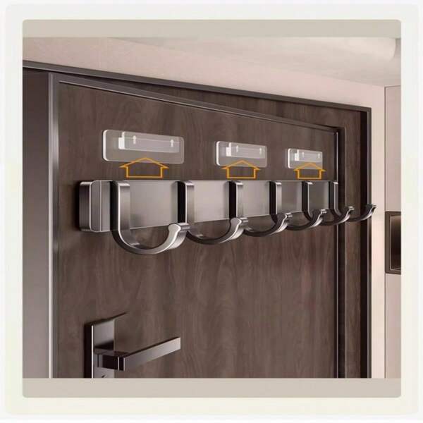 1pc Over The Door Coat Storage Racks With Hooks, Hanging Metal Over The Door Coat Storage Hooks For Hats, Keys, Home Space Saving Storage Storage Hooks For Entrances, Bathrooms, Bedrooms, Homes, Dorms