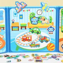 New Product Launched, Fun Montessori Early Education For Boys And Girls, Magnetic Dressing, Multi Scene Quiet Book Exercise, Baby Focus, Hand Eye Coordination - Multicolor - View 7