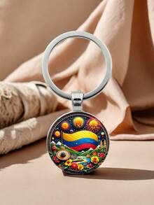 1 件哥伦比亚国旗和地标设计钥匙扣 - 时尚风格，生日和节日礼物的理想选择，派对礼品汽车配件可爱哥特 Y2k