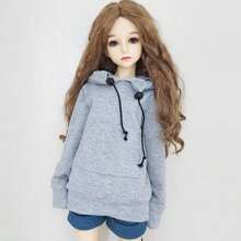 XiDonDon 30CM _ 45CM _ 60CM Doll Clothes 1_3 1_4 1_6 BJD Doll Accessories BJD SD DIY Fashion Hoodie Toys Dolls Clothing (1_3,Black) - Xám - Xem 1