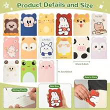 10pcs/20pcs/40pcs Mini Animal Notebook Set - Cute Cartoon Animal Patterns With Inspirational Quotes, Frog, Pig, Rabbit And Various Animal Designs, College Ruled Pages, Portable Compact Size, Suitable For Christmas Party Gifts, Office Prizes, Classroom Supplies (Durable Paper), Fun Design, Back To School Gifts, School Rewards - Multicolor - View 4