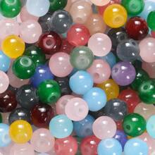 100pcs/Pack 8mm Imitation Jade Glass Transparent Beads, Wholesale For DIY Bracelet Necklace Jewelry Making