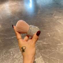 1PC Luxury Portable Rhinestone Powder Brush – Soft Bristles For Loose/Pressed Powder, Easy Clean & Travel-Friendly, Ideal For Daily/Work/Trip Makeup, 2025 Fashionable Beauty Gift (Rhinestone-Encrusted Handle)