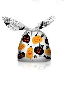 10 bolsas de regalo para hornear dulces con orejas de conejo y calabaza para Halloween