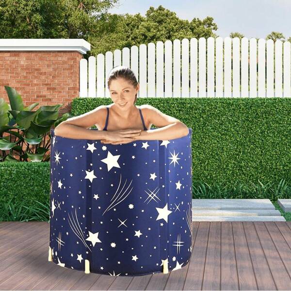 Foldable Bathtub, Portable Soaking Tub, Bathtub & Shower Room Decoration, Summer Bathroom Accessories, Outdoor Camping Bath Tub, Easy-To-Carry Lightweight Bath Tub, Water Storage Bucket, Highly Attractive Nylon Water Storage Bucket, Outdoor Bathtub