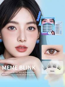 MLEN DIARY MLEN DAIRY Self Adhesive Lash Clusters, 12mm C Curl Natural 56Pcs Pre-Glued Cluster Lashes, No Glue Reusable Manhwa Lashes, Press On Self Stick Cluster Lashes Individual Lashes Self Application At Home Lash Clusters, Eyelash Clusters, Individual Eyelashes, Lashes, Fake Lashes