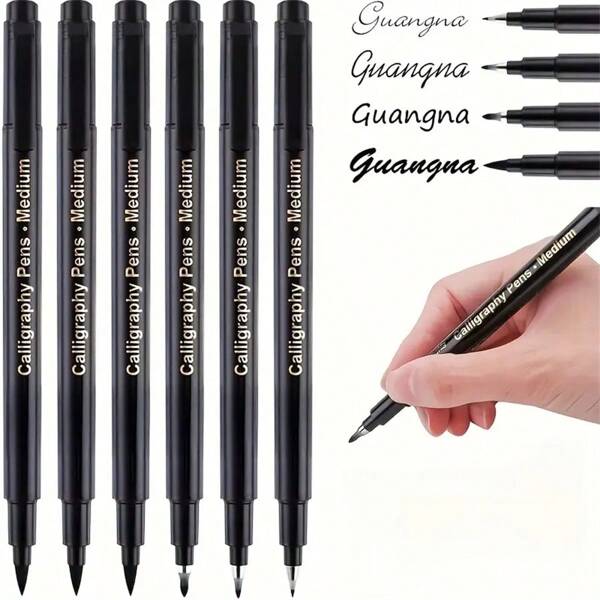 1/4 piezas Juego de pinceles suaves, adecuado para práctica de caligrafía, bocetos de diseño, dibujos de animación, marcado de notas, escritura, pintura artística, bocetos, diarios, acuarela