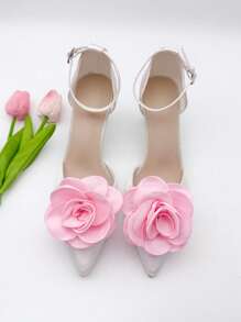 2pcs Elegant Fabric Rose Decorative Shoe Clips - Perfect For Weddings, Bridal Parties And High Heels