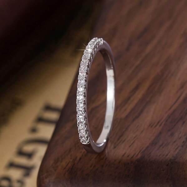 New Stainless Steel Women's Ring Simple White Zirconia Geometric Finger Rings Wedding Gift For Lover Wholesale Jewelry Gifts