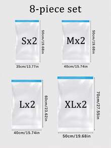 8/5/3/1 Stück zusammenrollbare Kompressionstransporttasche für Reisegepäck. Faltbare Aufbewahrungstaschen in extragroß, groß, mittel, klein für Kleidung, Hosen, Decken, Pullover, Handtücher, Mäntel, mottensicher, feuchtigkeitsbeständig, staubdicht, geeignet für Kleiderschrank, Schlafzimmer, Reisen, Saisonkleidung, Schulanfang, Multifunktional - Verschiedenfarbig - Übersicht 19