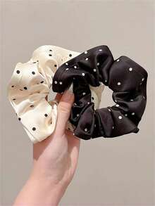 1 szt./2 szt./3 szt./4 szt. jedwabiste satynowe gumki do włosów w kolorze czarnym/brązowym/khaki, modne, uniwersalne, wysokiej jakości, eleganckie, proste i minimalistyczne, w jednolitym kolorze, odpowiednie na co dzień, dojazdy do pracy, wakacje, kucyk, kok, mycie twarzy, makijaż, pasujące do stroju gumki do włosów