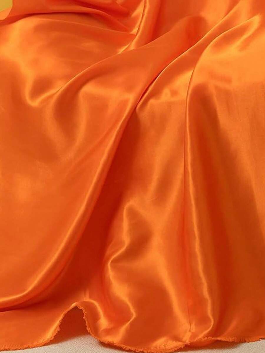1 件柔软缎面面料，适用于缝纫、婚纱、DIY 工艺、服装、桌布、服装设计、婚纱 - 橘色 - 查看 1