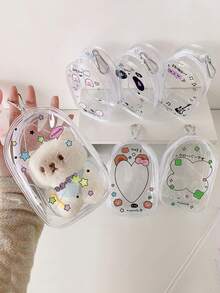 1 件可爱透明婴儿推车收纳袋、口水收纳袋、户外婴儿娃娃展示和收纳挂袋、防尘拉链袋、适用于学校用品、返校 - 透明 - 查看 3