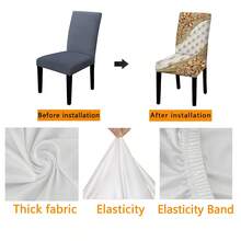 1pc/5pcs/7pcs/30pcs Table Cloth & Chair Cover Set, (5pcs Include 4 Chair Covers And 1 Table Cloth) (7pcs Include 6 Chair Covers And 1 Table Cloth), Creative Golden Floral Plaid Versatile Chair Cover And Tablecloth Set, Full Of Holiday Atmosphere, Add Joy For Family Gatherings, Rectangular Tablecloth Fits Square Tables, Stretch Chair Covers Suitable For Indoor Home Dining Room